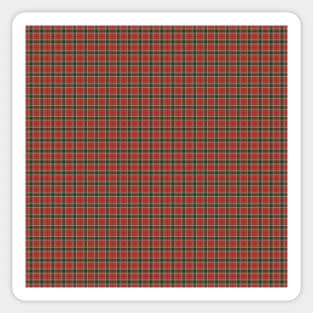 Christmas Red and Dark Green Tartan with Double White Lines Sticker